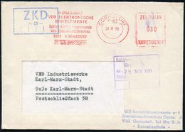 Z.K.D. / ZENTRALER KURIERDIENST DER D.D.R. (1956-90) : 9163 GORNSDORF/ KOMBINAT/ VEB ELEKTRONISCHE/ BAUELEMENTE../ ZKD 1 - Altri & Non Classificati