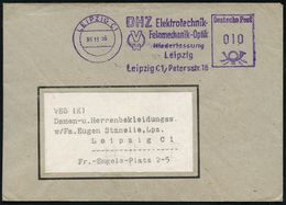 Z.K.D. / ZENTRALER KURIERDIENST DER D.D.R. (1956-90) : LEIPZIG C 1/ DHZ Elektrotechnik-/ Feinmechanik-Optik.. 1956 (9.11 - Other & Unclassified