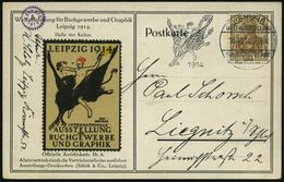 BUCH / BUCHBINDEN : LEIPZIG/ WELT-AUSSTELLUNG/ Für BUCHGEWERBE/ Und/ GRAPHIK 1914 (16.10.) MWSt = Nackter Mann Auf Vogel - Ohne Zuordnung