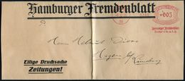 ZEITUNG / JOURNALISMUS / JOURNALISTEN : HAMBURG/ 36/ Hamburger Fremdenblatt/ Broschek & Co.m.b.H. 1926 (8.12.) Früher AF - Ohne Zuordnung