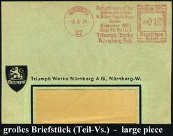 BÜRO / SCHREIBGERÄTE / SCHREIBMASCHINE : NÜRNBERG/ 22/ Besucht Uns A.d./ Jnt./ 8.Büro-Ausst./ Berlin..1934/ Triumph Werk - Ohne Zuordnung