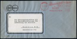 BÜRO / SCHREIBGERÄTE / SCHREIBMASCHINE : SÖMMERDA/ Rheinmetall/ ..BORSIG/ BÜRO/ MASCHINEN 1938 (14.12.) AFS = Firmen-Log - Ohne Zuordnung