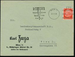 BÜRO / SCHREIBGERÄTE / SCHREIBMASCHINE : WIEN 71/ =673=/ Kappel/ Schreibmaschinen/ Hauptvertrieb/ Karl Zuza 1939 (29.9.) - Non Classificati