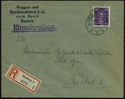 EISENBAHN-INDUSTRIE / LOK- & WAGGON-HERSTELLER : BAUTZEN/ *1e 1927 (Juli) 1K-Brücke Auf 40 Pf. Leibnitz, EF = Mathematik - Treinen