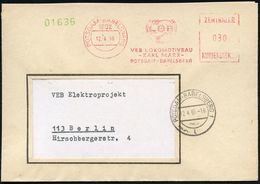 EISENBAHN-INDUSTRIE / LOK- & WAGGON-HERSTELLER : 1502 POTSDAM-BABELSBERG / VEB LOKOMOIVBAU/ KARL MARX../ ZKD 1966 (12.4. - Trains