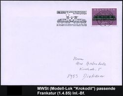 LOKOMOTIVEN & WAGGON-MOTIVE : SCHWEIZ 1985 (1.4.) MWSt.: 9400 RORSCHACH/***/IMARO/Die Grösste Modellbahn-/Ausstellung Eu - Treinen