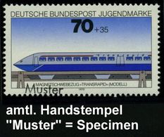 EXRESSZÜGE / TEE / ICE / TRANSRAPID : B.R.D. 1975 70 Pf. + 35 Pf. Magnetbahn TRANSRAPID , Postfr. Mit Amtl. Handstempel  - Eisenbahnen