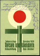 TRANSPORT- & VERKEHRS-AUSSTELLUNGEN / VERKEHRSKONGRESSE : Dresden-Altstadt 1 1929 (26.8.) MaWellenSt. Auf PP 8 Pf. Ebert - Treinen