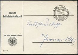 EISENBAHN-GESELLSCHAFTEN / REICHSBAHN / BUNDESBAHN : KLINGENTHAL (SACHSEN)/ Musikstadt/ Wintersport.. 1933 (7.1.) HWSt K - Treni