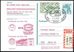 UNTERGRUNDBAHN /U-BAHN : 1000 BERLIN 12/ VVR-/ Berek/ 1929-1979/ VEREINIGTE VERKEHRS-REKLAME.. 1979 (7.4.) SSt = Ges. Fü - Treinen