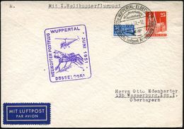 SCHWEBEBAHN WUPPERTAL : (22a) WUPPERTAL-ELBERFELD/ Deutsche Luftpost Ausstellung 1951 (10.6.) SSt. (DLH-Logo) Auf EF 25  - Treni