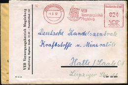 KRAFTWERKE / ENERGIEERZEUGUNG : (19b) MAGDEBURG 1/ VEB/ Versorgungsbetrieb/ Magdeburg 1952 (1.5.) AFS = Blitz Vor Gasome - Sonstige & Ohne Zuordnung