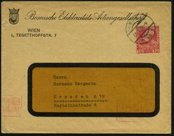 ELEKTRIZITÄT / ELEKTROTECHNIK / ANWENDUNG : ÖSTERREICH 1915 (21.1.) PU 10 H. KFJ-Jubil., Rot: Bosnische Elektrizitäts-AG - Elettricità