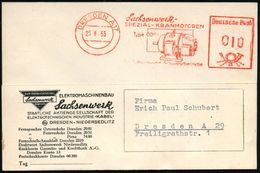 ELEKTRISCHE APPARATE & MASCHINEN : DRESDEN A17/ Sachsenwerk/ SPEZIAL-KRANMOTOREN/ Type ODK.. 1953 (25.8.) AFS = Kran-Ele - Elektrizität