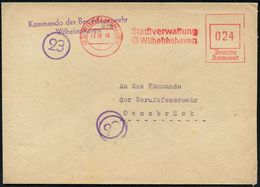 FEUERWEHR / BRANDVERHÜTUNG & -BEKÄMPFUNG : (23) WILHELMSHAVEN/ Stadtverwaltung.. 1946 (2.10.) Aptierter AFS Francotyp "R - Pompieri