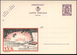 FEUERWEHR / BRANDVERHÜTUNG & -BEKÄMPFUNG : BELGIEN 1948 90 C. Reklame-P., Braunlila: Bewaar Geen...V.V.S. = Gasherd / Ga - Pompieri