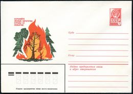 FEUERWEHR / BRANDVERHÜTUNG & -BEKÄMPFUNG : UdSSR 1973/80 4 Kop. U Staatswappen Bzw. Verkehr, Rot Bzw. Blau: Feuerverhütu - Feuerwehr