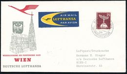 DEUTSCHE LUFTHANSA (DLH): ERSTFLÜGE / SONDERFLÜGE / REGULÄRE FLUGPOST : (13b) MÜNCHEN BPA/ Am/ LUFTPOSTLEITSTELLE 1957 ( - Andere (Lucht)