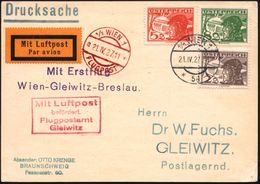 DEUTSCHE LUFTHANSA (DLH): ERSTFLÜGE / SONDERFLÜGE / REGULÄRE FLUGPOST : ÖSTERREICH 1927 (21.4.) Viol. 2L: Mit Erstflug/W - Altri (Aria)