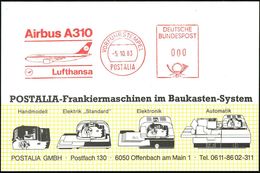 DEUTSCHE LUFTHANSA (DLH):  DOKUMENTE & BELEGE (OHNE ERSTFLÜGE) : B.R.D. 1983 (5.10.) AFS: VORFÜHRSTEMPEL/POSTALIA/Airbus - Other (Air)