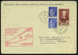 ERSTFLÜGE EUROPA (OHNE DEUTSCHLAND) : FRANKREICH 1939 (1.6.) Erstflug-Bf.: Paris - Warschau Ohne Luftpostzuschlag, , 2x  - Other (Air)