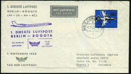 TRANSATLANTIK-ERSTFLÜGE (OHNE KATAPULTPOST) : 1 BERLIN ZENTRALFLUGHAFEN/ H 1962 (1.11.) Transatlantik-Sonderflug "Tag De - Sonstige (Luft)