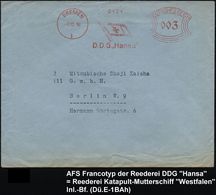 FLUG- & KATAPULTPOST SÜDAMERIKA : BREMEN/ 1/ D.D.G. "Hansa" 1936 AFS = Reedereiflagge = Reederei Des Katapultdampfers "W - Sonstige (Luft)