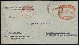 FLUG- & KATAPULTPOST SÜDAMERIKA : BRASILIEN 1938 (5.10.) AFS.: RIO DE JANEIRO/1012 (ohne Werbung) + 2K: CORREIO AEREO/D. - Autres (Air)