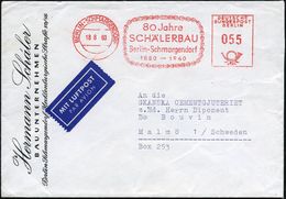 FLUGBEDARFSPOST / REGULÄRE LUFTPOST / FRANKATUREN / PORTOSTUFEN : BERLIN-SCHMARGENDORF/ 80 Jahre/ SCHÄLERBAU.. 1960 (18. - Other (Air)