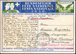 DEUTSCHE FLUGBESTÄTIGUNGSSTEMPEL : Frankfurt/ Main 1930 (1.8.) Roter 2L: MLb/Frankfurt (Main) 2 Flughafen (Mi.F 36-08 +  - Andere (Lucht)