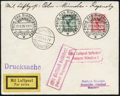 DEUTSCHE FLUGBESTÄTIGUNGSSTEMPEL : Regensburg 2 1928 (22.8.) Roter Ra.2: MLb/ Postamt Regensburg 2 Bhf. (Mi.F 86-01 A, + - Andere (Lucht)