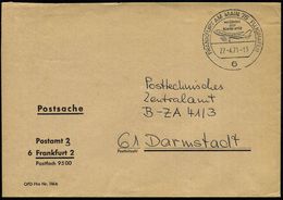 FLUGHAFEN / FLUGHAFEN-POSTÄMTER : 6 FRANKFURT AM MAIN 75 FLUGHAFEN/ Verbindet/ Alle/ Kontinente 1971 (27.4.) HWSt = Jumb - Sonstige (Luft)