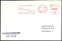 FLUGHAFEN / FLUGHAFEN-POSTÄMTER : 8000 MÜNCHEN 87 FLUGHAFEN/ Flughafen München II/ Bayern/ Braucht Ihn-wir/ Bauen Ihn/ F - Andere (Lucht)