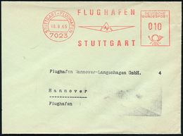 FLUGHAFEN / FLUGHAFEN-POSTÄMTER : 7023 STUTTGART-FLUGHAFENFLUGHAFEN/ STUTTGART 1971 (18.8.) AFS (Logo M. Pferd) Teil-Bf. - Andere (Lucht)