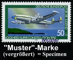 FLUGZEUGINDUSTRIE & -TYPEN : B.R.D. 1980 50 + 25 Pf. Wofa: Lockheed "Superconstellation" DLH Mit Amtl. Handstempel  "M U - Airplanes