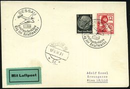 HUGO JUNKERS / JUNKERS-FLUGZEUGE : DESSAU/ ..Tag Der Briefmarke 1938 (9.1.) SSt = Junkers Ju 90 (gr. Passagierflugzeug " - Airplanes