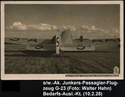 HUGO JUNKERS / JUNKERS-FLUGZEUGE : DRESDEN-N/ FLUGHAFEN 1928 (10.2.) 1K-Brücke 2x Auf 3x 5 Pf. Adler (Mi.378 MeF) S/w.-F - Avions