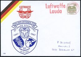 MILITÄRFLUGWESEN / MILITÄRFLUGZEUGE : 6970 LAUDA-KÖNIGSHOFEN 1 1987 (28.5.) AFS Ohne Wertrahmen Als Entwertung Auf Passe - Aerei