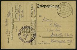 LUFTFELDPOST I. WK : DEUTSCHES REICH 1918 (1.6.) Aptierte 1K-Brücke: K. D. Feldpost/a = Tarnstempel + Seltener, Viol. 1K - Flugzeuge