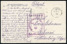 LUFTWAFFE 1939-45 / LUFTFELDPOST II.WK : JENA 1/ M/ ..Büchersammlung/ Der NSDAP 1943 (30.9.) MWSt + Viol. Ra.: Kraftfahr - Aerei