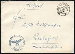 LUFTWAFFE 1939-45 / LUFTFELDPOST II.WK : MENDEN (KR ISERLOHN) 1941 (27.3.) 2K-Steg + Blauer 1K-HdN: Kraftfahrausb.(ildun - Aerei