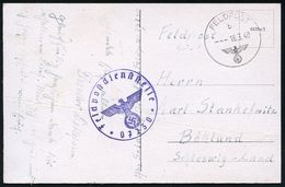 LUFTWAFFE 1939-45 / LUFTFELDPOST II.WK : DEUTSCHES REICH 1940 (16.3.) 1K: FELDPOST/b/--- + Viool. 1K-HdN: Feldpostdienst - Vliegtuigen