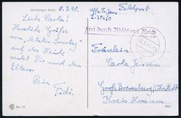 LUFTWAFFE 1939-45 / LUFTFELDPOST II.WK : DEUTSCHES REICH 1940 (9.9.) Stummer 2K-Steg = Tarnstempel + Viol. 1L: Frei Durc - Flugzeuge