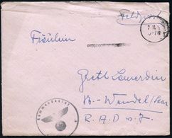LUFTWAFFE 1939-45 / LUFTFELDPOST II.WK : DEUTSCHES REICH 1940 (Nov.) Stummer 1K-MaSt. = Tarnstempel Hamburg, 1x Schw. Hd - Aerei
