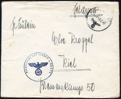 LUFTWAFFE 1939-45 / LUFTFELDPOST II.WK : DEUTSCHES REICH 1942 (13.7.) Blauer Briefstempel: Dienststelle Der Einheit L 08 - Airplanes