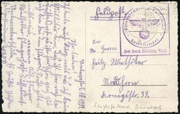 FLIEGERHORST / MILITÄRFLUGHAFEN : DÜSSELDORF-UNTERRATH/ A 1939 (9.10.) 2K-Steg + Viol. Ra.: Frei Durch Ablösung Reich/ F - Vliegtuigen