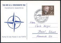 FLIEGERHORST / MILITÄRFLUGHAFEN : (22b) RAMSTEIN/ über LANDSTUHL/ TAG DER US. STREITKRÄFTE 1961 (4.6.) SSt = US.-Flieger - Avions