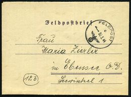 FLIEGERHORST / MILITÄRFLUGHAFEN : DEUTSCHES REICH 1944 (2.3.) 1K: FELDPOST/c/--- + Rs. Hs. Abs.: ".. L 51 009, Lgpa Wien - Vliegtuigen