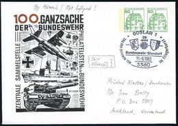 FALLSCHIRM-THEMATIK / FALLSCHIRMSPORT : 3380 GOSLAR 1/ 25 JAHRE/ Bundeswehr-Standort.. 1983 (11.6.) SSt Auf Passendem PU - Fallschirmspringen