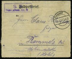 LUFTFELDPOST 1914-18 LUFTSCHIFFE & LUFTSCHIFFER-EINHEITEN : DEUTSCHES REICH 1917 (22.5.) Aptierte 1K-Brücke: Feldpost =  - Zeppelin